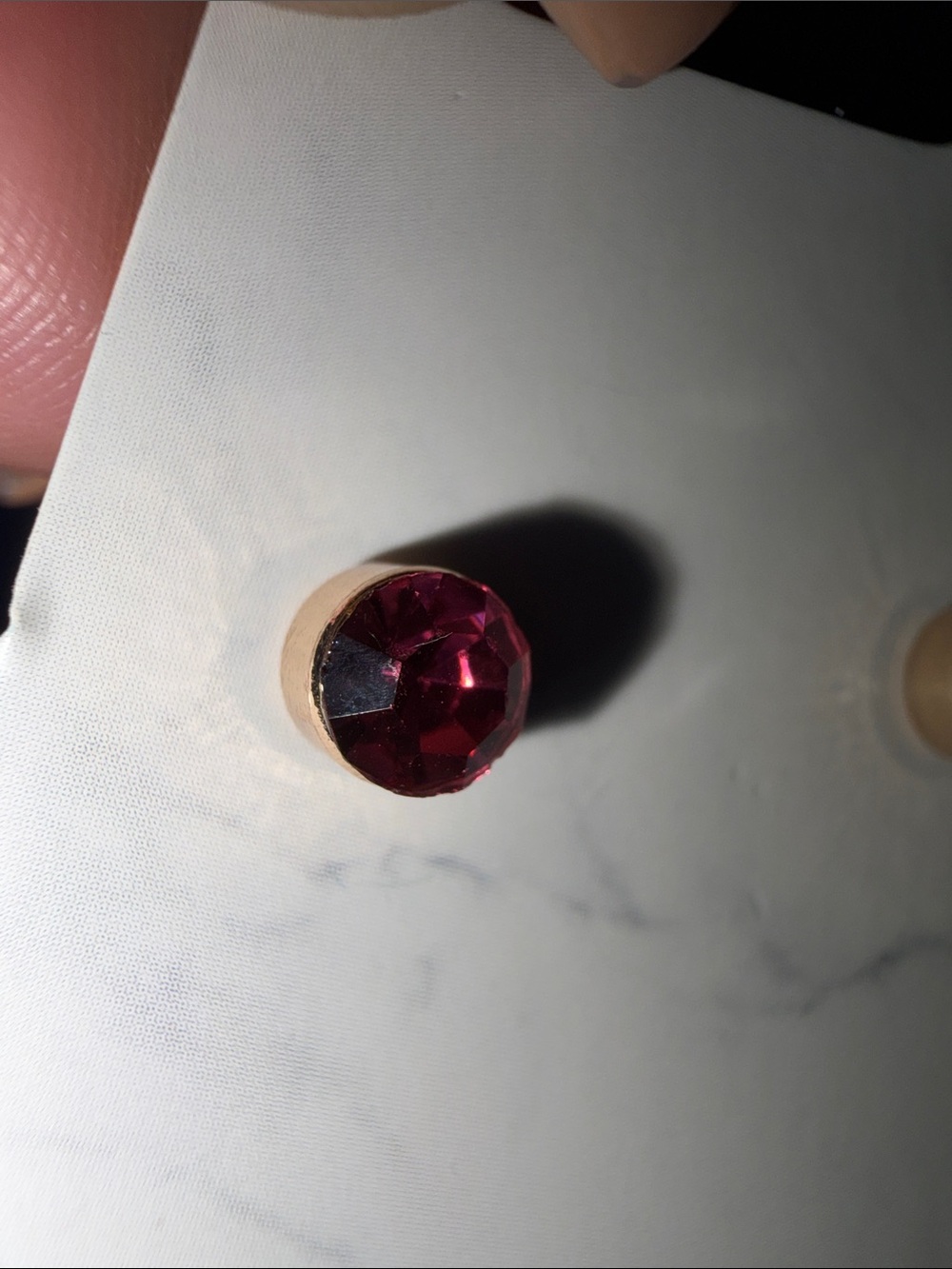 Fuchsia Pink Crystal Round Stud Earrings NWT - Picture 7 of 8
